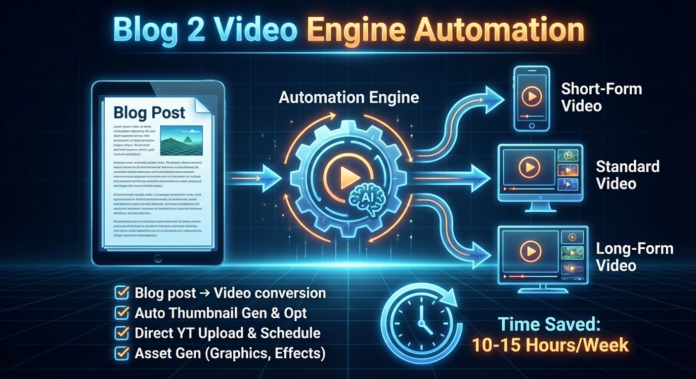 Blog post to video transformation graphic