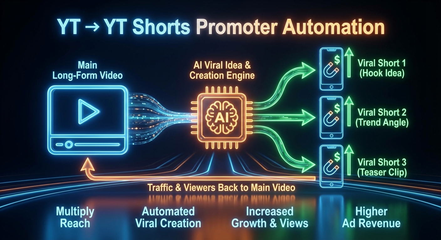 Long form video to shorts automation diagram